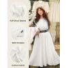 image:imageScarlet Darkness Renaissance Dress Women Fairy Medieval Costume Peasant Short Sleeve DressesWhite