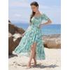 image:imageScarlet Darkness Corset Dresses for Women Summer 2026 Floral Wedding Guest Chiffon SundressGreen Daisies