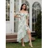 image:imageScarlet Darkness Corset Dresses for Women Summer 2026 Floral Wedding Guest Chiffon SundressGreen Floral