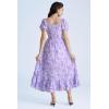 image:imageScarlet Darkness Corset Dresses for Women Summer 2026 Floral Wedding Guest Chiffon SundressPurple Flower