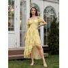 image:imageScarlet Darkness Corset Dresses for Women Summer 2026 Floral Wedding Guest Chiffon SundressYellow
