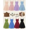 image:imageScarlet Darkness Corset Mini Dress for Women Teens Fairy Chiffon Sundress Graduation DressesGreen