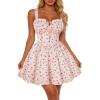 image:imageScarlet Darkness Floral Corset Dress Sundresses for Women 2026 Summer Mini Graduation DressBeige Red Floral