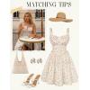 image:imageScarlet Darkness Floral Corset Dress for Women 2026 Summer Sundress Lace Up Mini Milkmaid Dresses with PocketsApricot Pink Floral