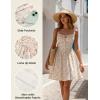 image:imageScarlet Darkness Floral Corset Dress for Women 2026 Summer Sundress Lace Up Mini Milkmaid Dresses with PocketsApricot Pink Floral
