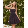 image:imageScarlet Darkness Floral Corset Dress for Women 2026 Summer Sundress Lace Up Mini Milkmaid Dresses with PocketsBlack Red Floral