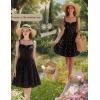 image:imageScarlet Darkness Floral Corset Dress for Women 2026 Summer Sundress Lace Up Mini Milkmaid Dresses with PocketsBlack Red Floral