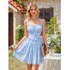 image:imageScarlet Darkness Floral Corset Dress for Women 2026 Summer Sundress Lace Up Mini Milkmaid Dresses with PocketsBlue Flower