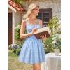 image:imageScarlet Darkness Floral Corset Dress for Women 2026 Summer Sundress Lace Up Mini Milkmaid Dresses with PocketsBlue Flower