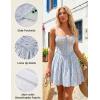 image:imageScarlet Darkness Floral Corset Dress for Women 2026 Summer Sundress Lace Up Mini Milkmaid Dresses with PocketsBlue Pink Floral