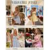 image:imageScarlet Darkness Floral Corset Dress for Women 2026 Summer Sundress Lace Up Mini Milkmaid Dresses with PocketsBlue Pink Floral