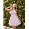 image:imageScarlet Darkness Floral Corset Dress for Women 2026 Summer Sundress Lace Up Mini Milkmaid Dresses with PocketsLight Purple Floral