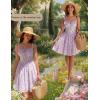 image:imageScarlet Darkness Floral Corset Dress for Women 2026 Summer Sundress Lace Up Mini Milkmaid Dresses with PocketsLight Purple Floral