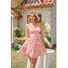 image:imageScarlet Darkness Floral Corset Dress for Women 2026 Summer Sundress Lace Up Mini Milkmaid Dresses with PocketsOrange Floral