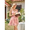 image:imageScarlet Darkness Floral Corset Dress for Women 2026 Summer Sundress Lace Up Mini Milkmaid Dresses with PocketsOrange Floral