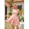 image:imageScarlet Darkness Floral Corset Dress for Women 2026 Summer Sundress Lace Up Mini Milkmaid Dresses with PocketsOrange Floral