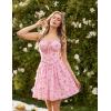 image:imageScarlet Darkness Floral Corset Dress for Women 2026 Summer Sundress Lace Up Mini Milkmaid Dresses with PocketsPink Flowers