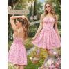 image:imageScarlet Darkness Floral Corset Dress for Women 2026 Summer Sundress Lace Up Mini Milkmaid Dresses with PocketsPink Flowers