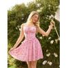 image:imageScarlet Darkness Floral Corset Dress for Women 2026 Summer Sundress Lace Up Mini Milkmaid Dresses with PocketsPink Flowers