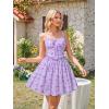 image:imageScarlet Darkness Floral Corset Dress for Women 2026 Summer Sundress Lace Up Mini Milkmaid Dresses with PocketsPurple Flower