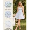image:imageScarlet Darkness Floral Corset Dress for Women 2026 Summer Sundress Lace Up Mini Milkmaid Dresses with PocketsWhite Blue Floral