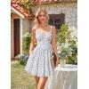 image:imageScarlet Darkness Floral Corset Dress for Women 2026 Summer Sundress Lace Up Mini Milkmaid Dresses with PocketsWhite Blue Flower