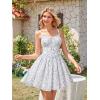 image:imageScarlet Darkness Floral Corset Dress for Women 2026 Summer Sundress Lace Up Mini Milkmaid Dresses with PocketsWhite Blue Flower