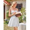 image:imageScarlet Darkness Floral Corset Dress for Women 2026 Summer Sundress Lace Up Mini Milkmaid Dresses with PocketsWhite Blue Flower
