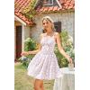 image:imageScarlet Darkness Floral Corset Dress for Women 2026 Summer Sundress Lace Up Mini Milkmaid Dresses with PocketsWhite Pink Floral