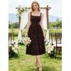 image:imageScarlet Darkness Floral Dress for Women 2026 Corset Milkmaid Dresses Casual Summer Sundress with PocketsBlack