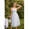 image:imageScarlet Darkness Floral Dress for Women 2026 Corset Milkmaid Dresses Casual Summer Sundress with PocketsBlue
