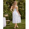 image:imageScarlet Darkness Floral Dress for Women 2026 Corset Milkmaid Dresses Casual Summer Sundress with PocketsBlue