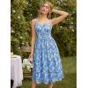 image:imageScarlet Darkness Floral Dress for Women 2026 Corset Milkmaid Dresses Casual Summer Sundress with PocketsBlue Floral