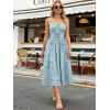 image:imageScarlet Darkness Floral Dress for Women 2026 Corset Milkmaid Dresses Casual Summer Sundress with PocketsDeep Blue