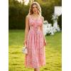 image:imageScarlet Darkness Floral Dress for Women 2026 Corset Milkmaid Dresses Casual Summer Sundress with PocketsPink