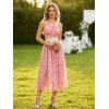 image:imageScarlet Darkness Floral Dress for Women 2026 Corset Milkmaid Dresses Casual Summer Sundress with PocketsPink