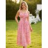 image:imageScarlet Darkness Floral Dress for Women 2026 Corset Milkmaid Dresses Casual Summer Sundress with PocketsPink