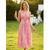 image:imageScarlet Darkness Floral Dress for Women 2026 Corset Milkmaid Dresses Casual Summer Sundress with PocketsPink