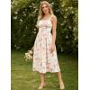 image:imageScarlet Darkness Floral Dress for Women 2026 Corset Milkmaid Dresses Casual Summer Sundress with PocketsPink Rose
