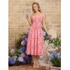 image:imageScarlet Darkness Floral Dress for Women 2026 Corset Milkmaid Dresses Casual Summer Sundress with PocketsRed