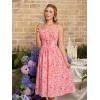 image:imageScarlet Darkness Floral Dress for Women 2026 Corset Milkmaid Dresses Casual Summer Sundress with PocketsRed