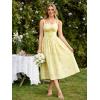 image:imageScarlet Darkness Floral Dress for Women 2026 Corset Milkmaid Dresses Casual Summer Sundress with PocketsYellow