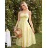 image:imageScarlet Darkness Floral Dress for Women 2026 Corset Milkmaid Dresses Casual Summer Sundress with PocketsYellow