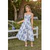 image:imageScarlet Darkness Floral Dress for Women 2026 Corset Milkmaid Sundress Wedding Guest DressesInk Blue Floral
