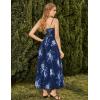 image:imageScarlet Darkness Floral Dress for Women 2026 Corset Milkmaid Sundress Wedding Guest DressesNavy Blue Floral