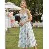 image:imageScarlet Darkness Floral Dress for Women 2026 Corset Milkmaid Sundress Wedding Guest DressesWhite Blue Floral