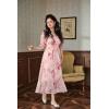 image:imageScarlet Darkness Floral Dress for Women Summer Puff Sleeve Square Neck A Line Flowy Wedding Guest Tea Party DressesFloral Pink