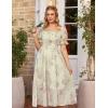 image:imageScarlet Darkness Floral Dress for Women Summer Puff Sleeve Square Neck A Line Flowy Wedding Guest Tea Party DressesMint Pink Floral