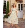 image:imageScarlet Darkness Floral Dress for Women Summer Puff Sleeve Square Neck A Line Flowy Wedding Guest Tea Party DressesMint Pink Floral