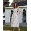 image:imageScarlet Darkness Floral Dress for Women Summer Puff Sleeve Square Neck A Line Flowy Wedding Guest Tea Party DressesMist Blue Garden